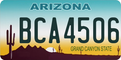 AZ license plate BCA4506