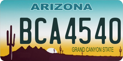 AZ license plate BCA4540