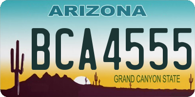 AZ license plate BCA4555