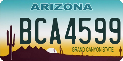 AZ license plate BCA4599