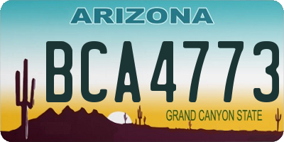 AZ license plate BCA4773