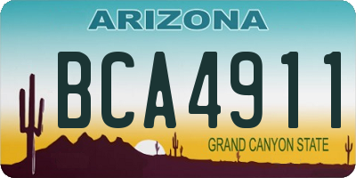 AZ license plate BCA4911