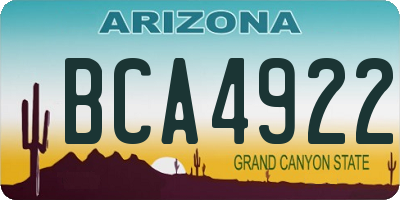 AZ license plate BCA4922