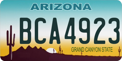 AZ license plate BCA4923