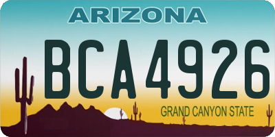 AZ license plate BCA4926