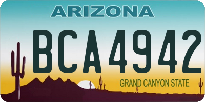 AZ license plate BCA4942