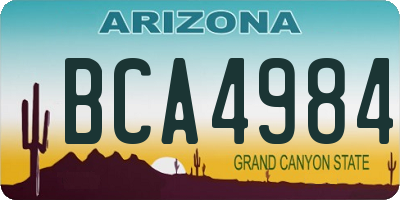 AZ license plate BCA4984