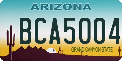 AZ license plate BCA5004