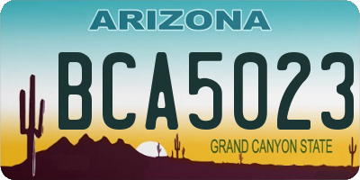 AZ license plate BCA5023