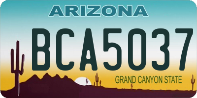 AZ license plate BCA5037