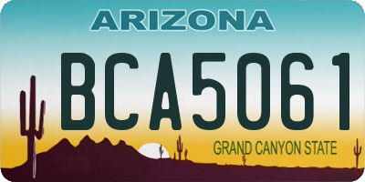 AZ license plate BCA5061