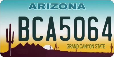 AZ license plate BCA5064