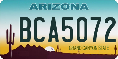 AZ license plate BCA5072