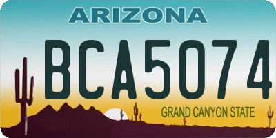 AZ license plate BCA5074