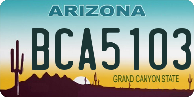 AZ license plate BCA5103