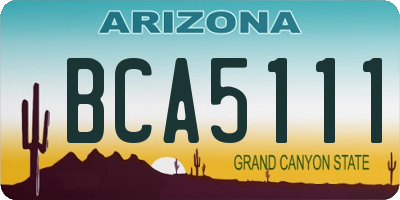 AZ license plate BCA5111