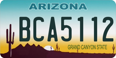 AZ license plate BCA5112