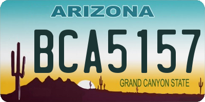 AZ license plate BCA5157