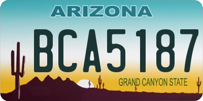 AZ license plate BCA5187