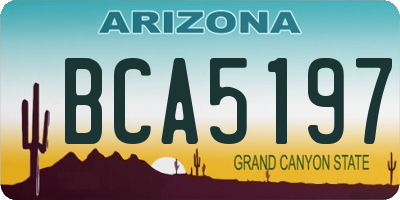 AZ license plate BCA5197