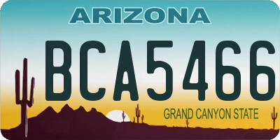 AZ license plate BCA5466