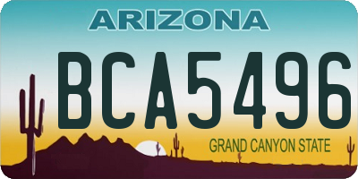 AZ license plate BCA5496