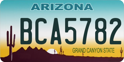 AZ license plate BCA5782