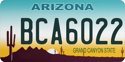 AZ license plate BCA6022