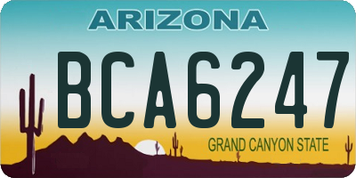 AZ license plate BCA6247