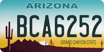 AZ license plate BCA6252