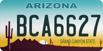 AZ license plate BCA6627