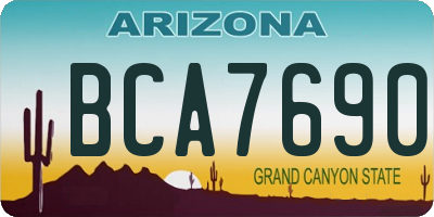 AZ license plate BCA7690