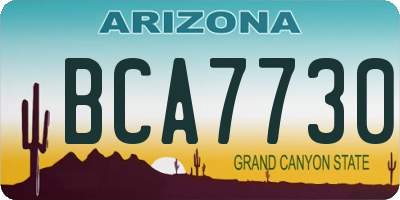 AZ license plate BCA7730