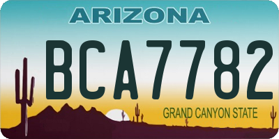 AZ license plate BCA7782