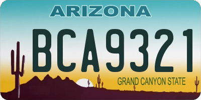 AZ license plate BCA9321