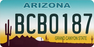 AZ license plate BCB0187