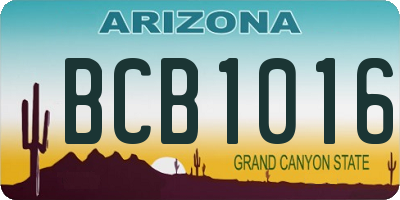 AZ license plate BCB1016