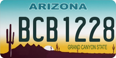 AZ license plate BCB1228