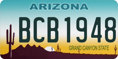 AZ license plate BCB1948