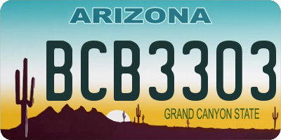 AZ license plate BCB3303