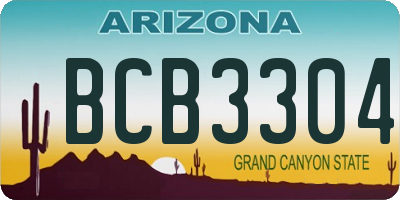 AZ license plate BCB3304