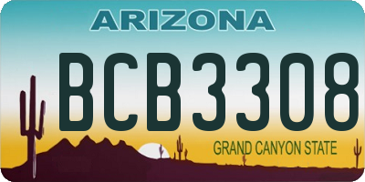 AZ license plate BCB3308