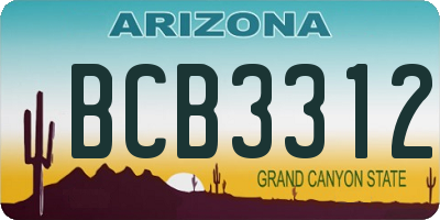 AZ license plate BCB3312