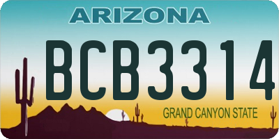 AZ license plate BCB3314