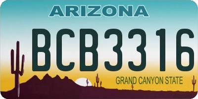 AZ license plate BCB3316