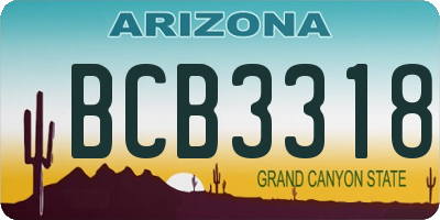 AZ license plate BCB3318