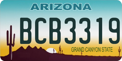 AZ license plate BCB3319