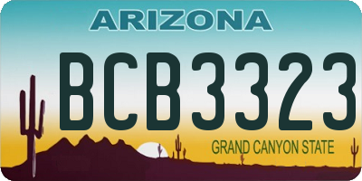 AZ license plate BCB3323