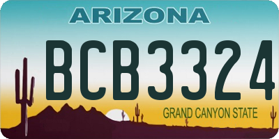 AZ license plate BCB3324