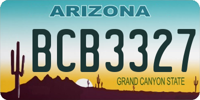 AZ license plate BCB3327